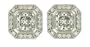 Platinum Plated Sterling Silver Cushion-Cut Prong-Set Cubic Zirconia Stud Earrings