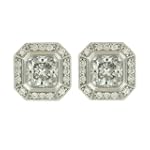 SAVE $7.01 - Platinum Overlay Sterling Silver Cushion-Cut Prong-Set Cubic Zirconia Stud Earrings $37.99