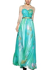 A-line 3/4 Sleeves Long Sleeves Cocktail Floor Length Chiffon Beaded Pleated Homecoming Dress/Pageant Dress/Prom Dress/Party Dress/Wedding Dress 