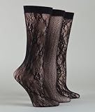 Women’s Lace Crochet Trouser Socks 3-Pack