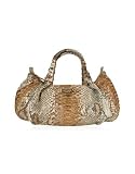 Ghibli Brown/Gray Reptile Leather Large Satchel Bag