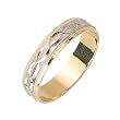 14K Two Tone Gold and White Wedding Band Width 5.0mm