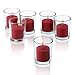 Light In The Dark Red Votive Candles - Box of 12 Unscented Candles - 10 Hour Burn Time - Candles for Weddings, Parties, Spas and Decorations