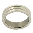 Stainless Steel Ring Band 316L Flat Multi Grooved Polish Finish 6mm Width by Bucasi