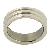 Stainless Steel Ring Band 316L Flat Multi Grooved Polish Finish 6mm Width by Bucasi