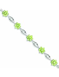 Genuine .925 Sterling Silver Peridot Bracelet 5.5 Grams . 100% Satisfaction Guaranteed.