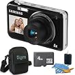 Samsung PL120 14MP Dualview Black Digital Camera, Dual LCDs, 5x Wide-Angle Zoom Lens, HD Video, Image Stabilization. Bundle Includes 4 GB Memory Card, Deluxe Carrying Case, and 3Pcs. Lens Cleaning Kit.