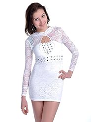 Sheer Open-Back Cutout    Dress With Rhinestones and Pearls