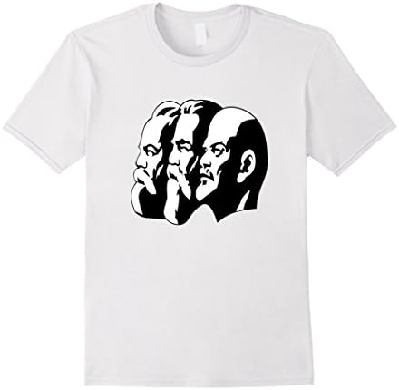 Men's Lenin, Marx, Engels Capitalism Communist Silhouette Shirt Medium White