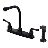 Kingston Brass FB755SP+ 7 Spout Reach Magellan Centerset Kitchen Faucet with Sprayer, 8, Oil Rubbed 