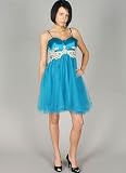 Rhinestone Embellished Tulle Cocktail Dress for Bridesmaid Formal Prom