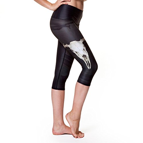Teeki Deer Medicine Charcoal Goddess Capri Leggings