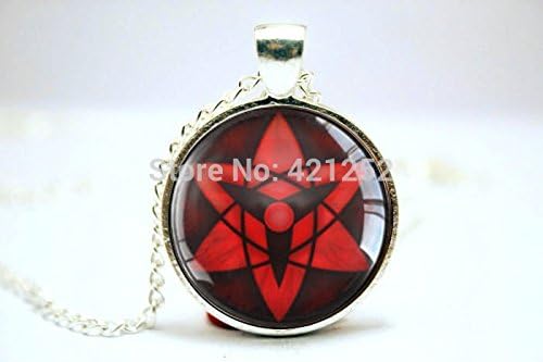 Pretty Lee 2015 Fashion Naruto Sharingan Pendants Visions 3 Glass Photo Necklace Jewelry Christmas gift