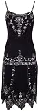 20's Black Beaded Chiffon Flapper Prom Cocktail Dress