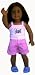 Pink Jonas Brothers Tank Top, Pink Ruffled Hem Shorts, Fits 18 American Girl Doll