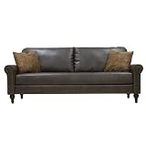 Handy Living JEF1-S6-DAB88 Jefferson Rolled Arm Renu Leather Sofa