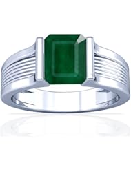 Platinum Emerald Cut Emerald Solitaire Ring