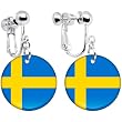 Sweden Flag Clip on Earrings
