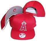 Anaheim Angels Red Low Profile Snapback Adjustable Plastic Snap Back Hat / Cap - Size Low Profile Adult OSFA - (Sz. 6 7/8 - 7 5/8)