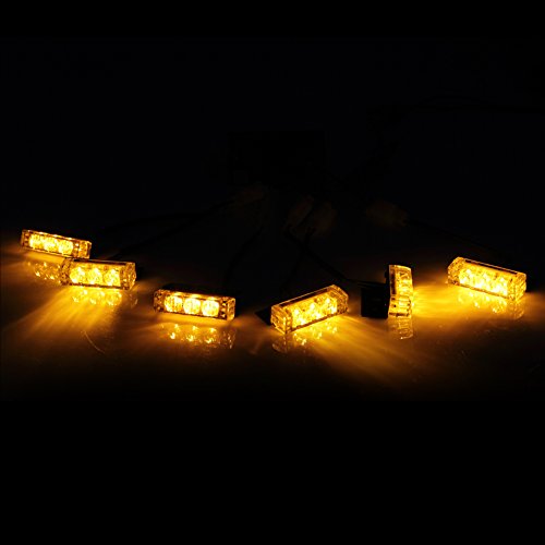 Koolertron 18 LED Vehicle Strobe Lights for Front Grille/Deck - Amber