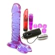 Doc Johnson Classic 7 Inch Crystal Jellies Purple Ballsy Dildo Dong Adult Sex Toy Kit