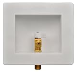 Water-Tite 87967 Plastic Lead-free Ice Maker Outlet Box with Brass Quarter-turn Valve Installed, 1/2