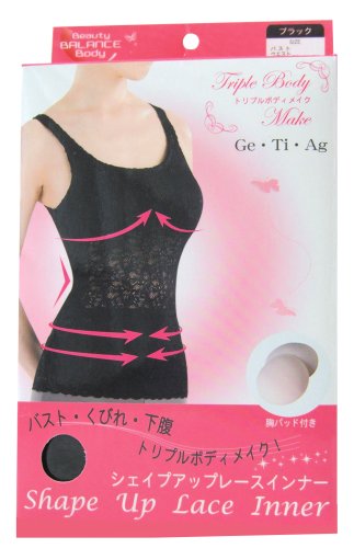 シェイプアップレースインナー ブラック M-L