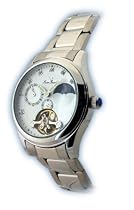 MENS LUCIEN PICCARD STEEL AUTOMATIC 3 EYE DIAMOND DATE WATCH 26568SL