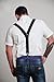 JINIU Christmas New Year Clip Suspenders - Men's Adjustable Y Back Straps with Solid Straight Clips for Work Pants