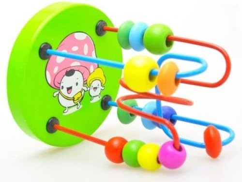 Hot Children Kids Baby Colorful Wooden Mini Around Beads Educational Game Toy
