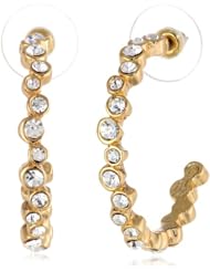 T Tahari Crystal Circle Hoop Earrings