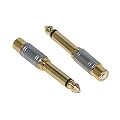 6.3mm 6.3 Mono Jack Plug to RCA Phono Socket Adaptor Converter