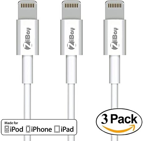 Lightning Cables, 5-Feet ZiBay(TM) 3-PACK USB Data Lightning Cable Charger [5 Feet] for iPhone 6s/ 6s plus, iPhone 6 / 6 Plus, iPhone 5,5S,5C, iPad Mini, iPad Air, iPod touch, iPod Nano (3-PACK)
