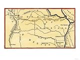 Route of Zebulon Pike across Western Territory to Explore Colorado Region 1805 - 1806 Giclee Poster Print, 16x12