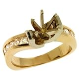 14k Two-Tone Round Diamond Semi-Mount Engagement Ring - Size 7.0