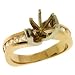 14k Two-Tone Round Diamond Semi-Mount Engagement Ring - Size 7.0