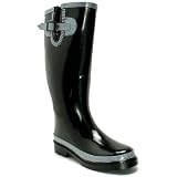 NEW LADIES BLACK SNOW WELLIES WELLINGTON BOOTS SIZE 5