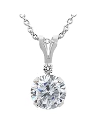 1.02 Ct Round H/I Diamond White Diamond 14K White Gold Pendant