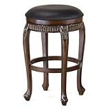 Backless Fleur De Lis Swivel Counter Stool