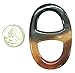 Marycrafts Size 6 Multicolor Buffalo Horn Scarf Ring H Oval Shape Scarf Ring Handmade 7x4.5 cm