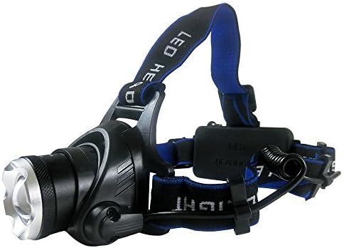 MITHRAS XM-L2 LED Zoom Headlamp, 3 Modes 1000 Lumens Super-Bright Head Torch, Great for Bicycle, Camping, Hiking, Powered by 2 18650 Lithium Battery ( Not Included )