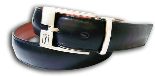 PGA TOUR Men's Twist Buckle Reversible Belt,Black/Brown,34
