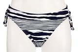Shoshanna Ikat Navy Stripe Ruched Bikini Bottom, X-Large
