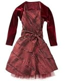 Sweet Heart Rose Girls Drop Waist Dress With Shrug