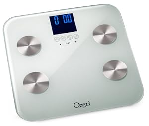 Ozeri Touch 440 lb Digital Bath Scale - Measures Weight, Body Fat, Hydration, Muscle & Bone Mass w Auto Recognition for 8 Users