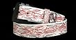 Silver Star WHITE PIN STRIPE Mens Leather All-Over-Print Belt