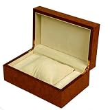 Single Watch Box for 1 Watch Burlwood Finish with Removable Pillow Cushion