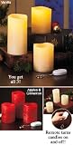 Flameless Apple Cinnamon Scented Red Pillar Candles w/Remote (Set Of 3) 41JlcDmKJJL. SL160 Flameless Apple Cinnamon Scented Red Pillar Candles w/Remote (Set Of 3)