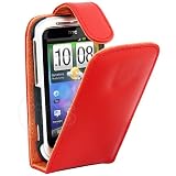 from AIO Red Flip Leather Case Cover For HTC Wildfire S + LCD Screen Protector