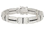 8 1/2 Carat Princess-Cut Sapphire and White Topaz Sterling Silver Bracelet